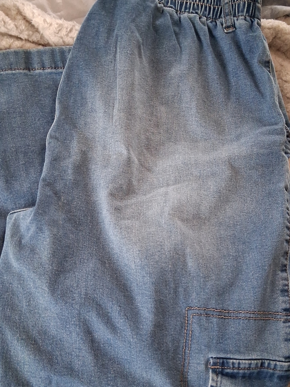 Light Blue Womens Cargo Jeans - Picture 6 of 6